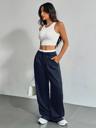 MADELEINE | PANTALON LARGE RAYÉ