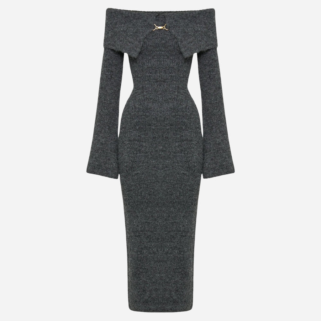 BARBARA | ROBE EN MAILLE À ÉPAULES DÉNUDÉES BAXTER