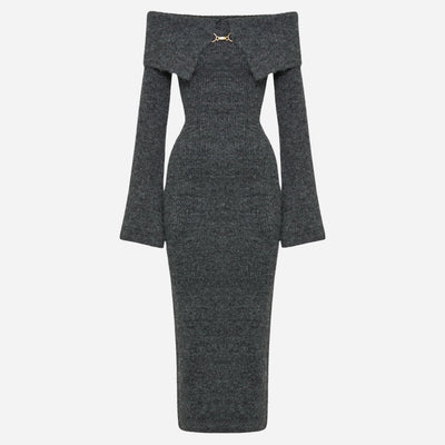 BARBARA | ROBE EN MAILLE À ÉPAULES DÉNUDÉES BAXTER