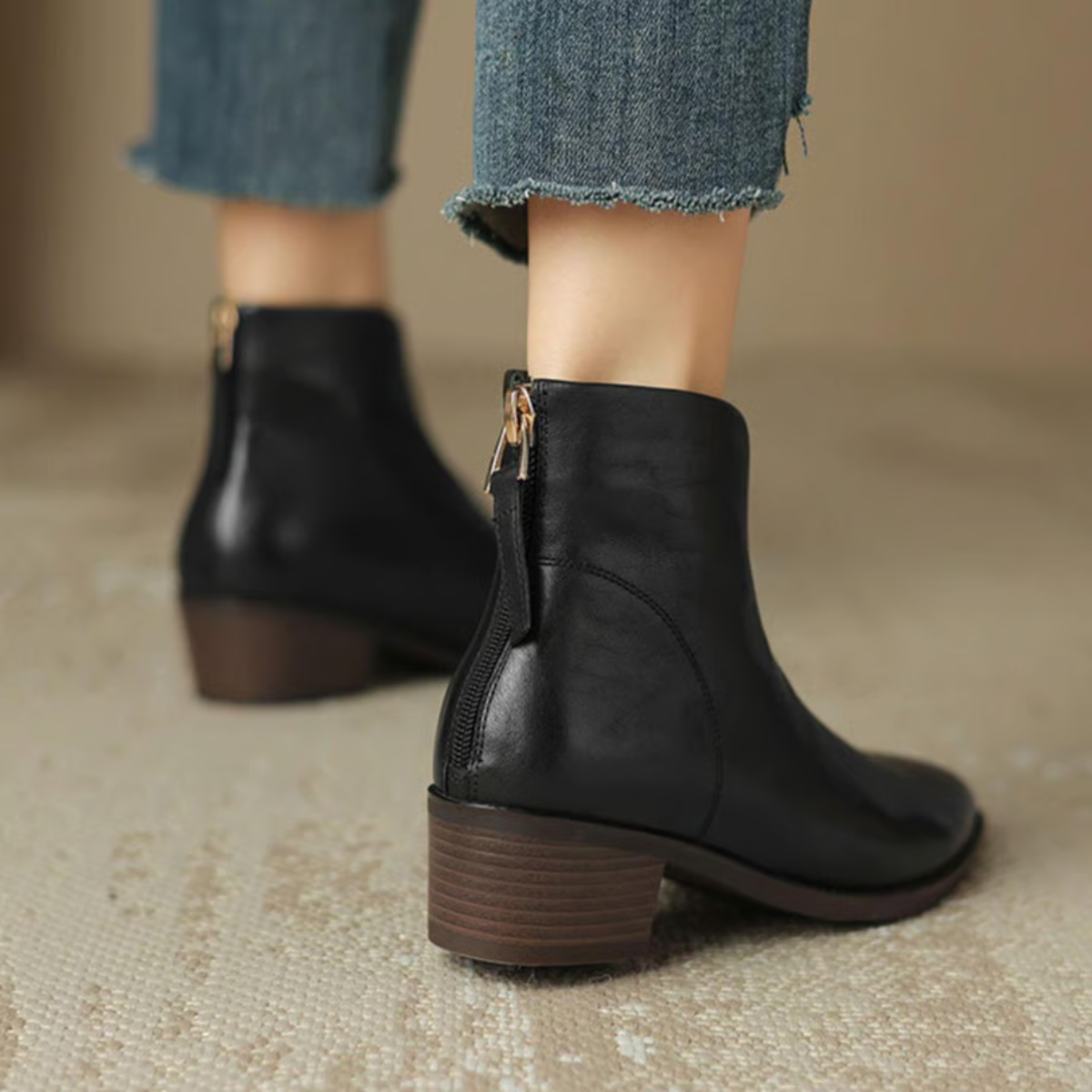 Camille | Bottines de luxe à talons bas