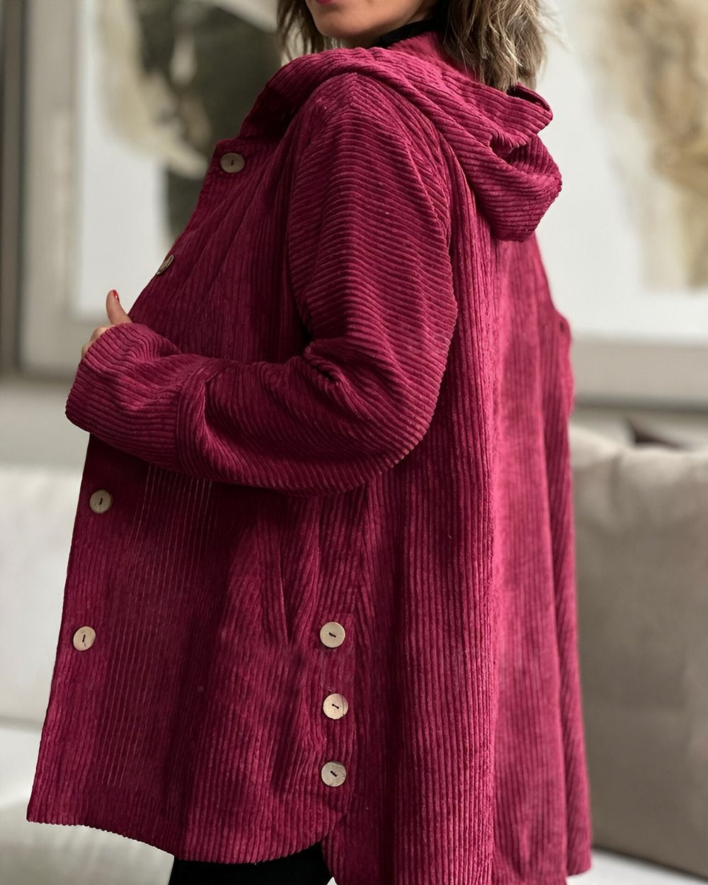 CORDIA | VESTE À CAPUCHE EN VELOURS CÔTELÉ DOUILLETTE