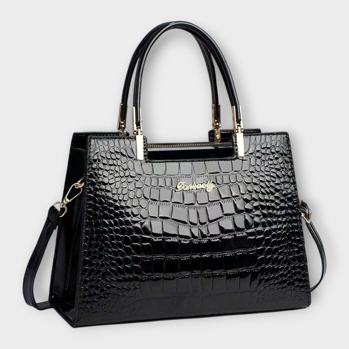 Alara | Sac à main brillant à motif croco