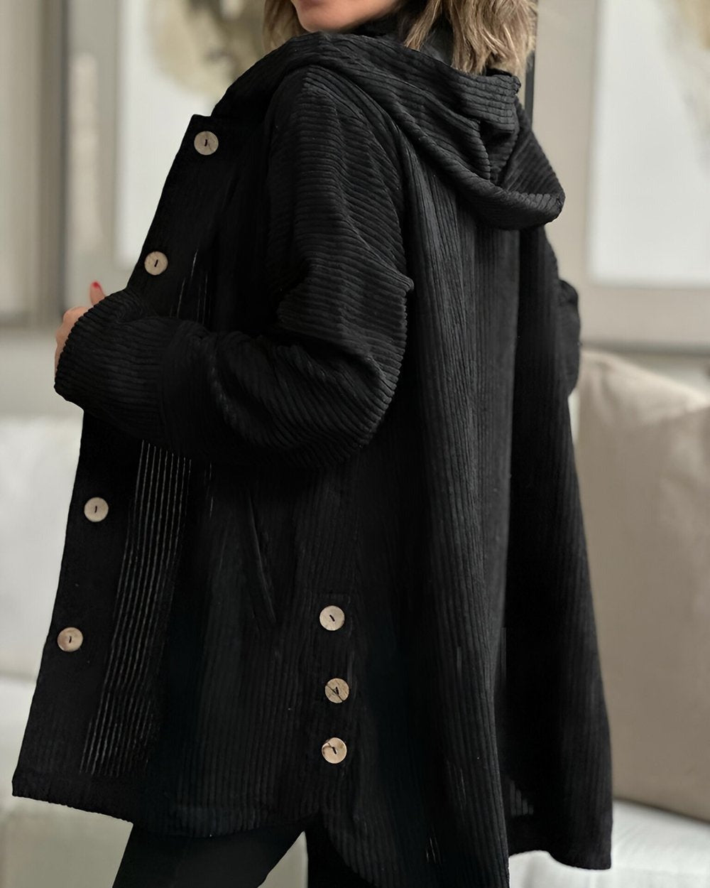 CORDIA | VESTE À CAPUCHE EN VELOURS CÔTELÉ DOUILLETTE
