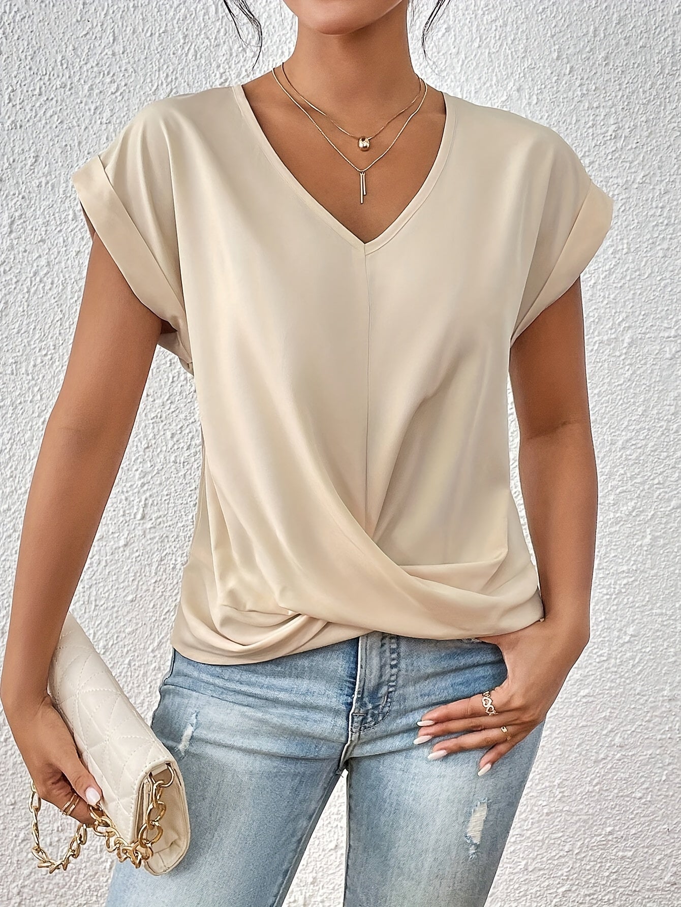 FAYE | CHEMISE CASUAL ÉLÉGANTE À COL EN V