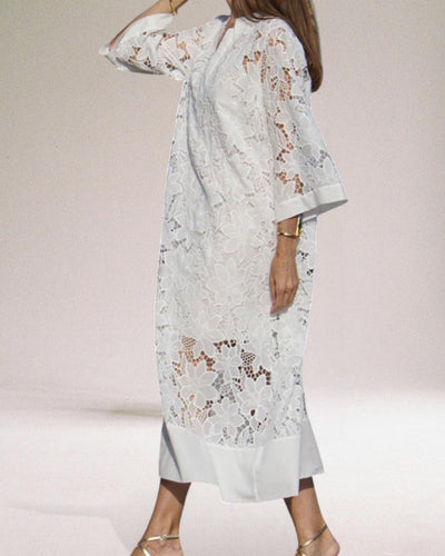 BEATA | ROBE LONGUE EN DENTELLE DE LUXE