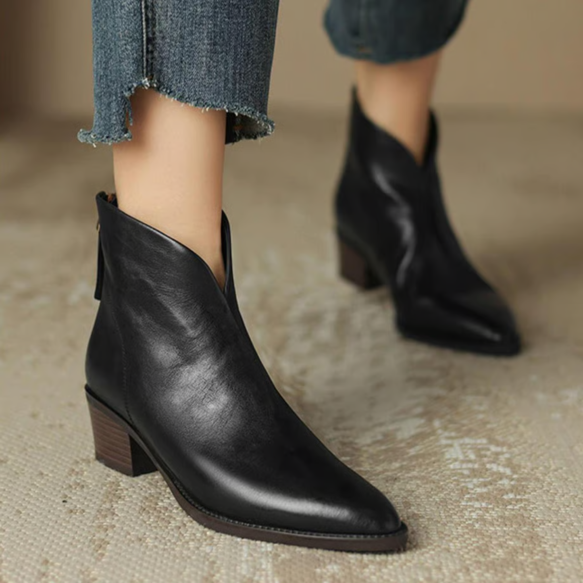 Camille | Bottines de luxe à talons bas