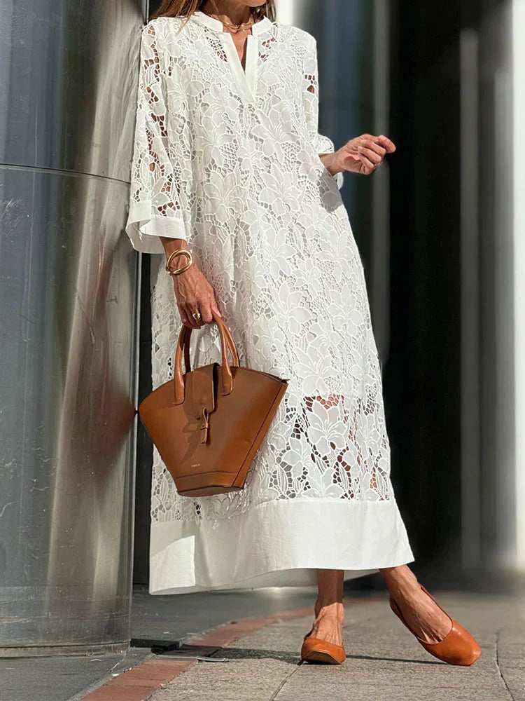 BEATA | ROBE LONGUE EN DENTELLE DE LUXE