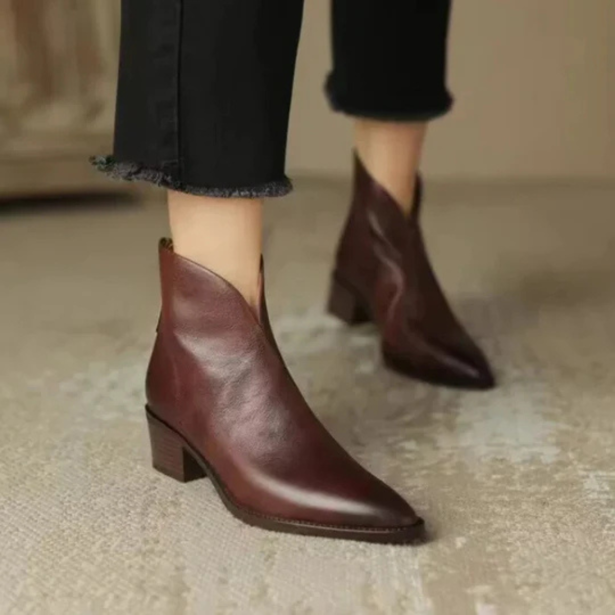 Camille | Bottines de luxe à talons bas