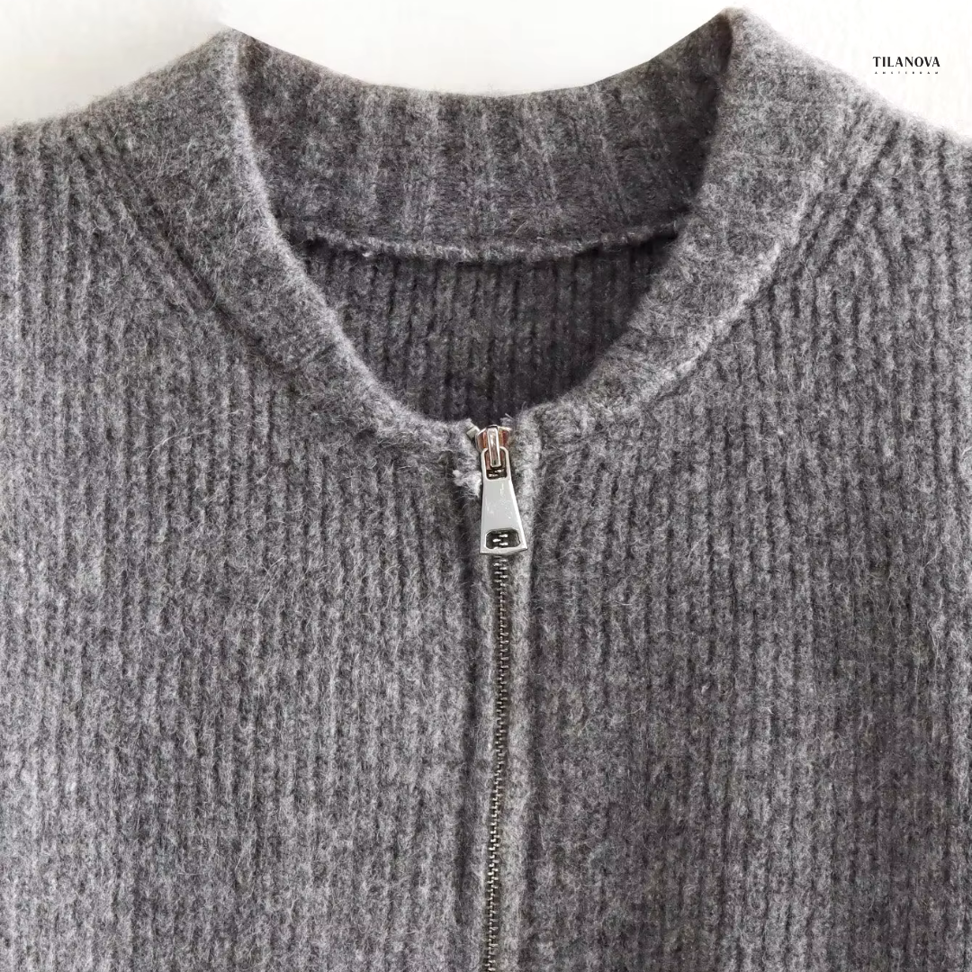 ROSA | GILET VINTAGE AVEC FERMETURE ÉCLAIR