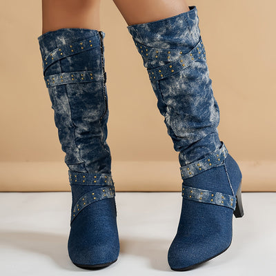 ANGÉLIQUE | ÉLÉGANCE EN DENIM BOTTES MONTANTES