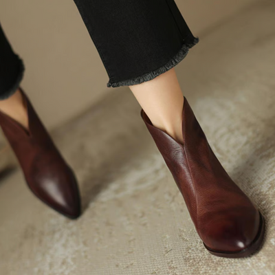 Camille | Bottines de luxe à talons bas