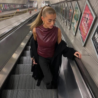 BELLA | TOP EN CUIR VEGAN POUR FEMMES