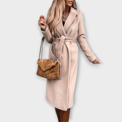 Eliza – Manteau long chic avec ceinture à nouer
