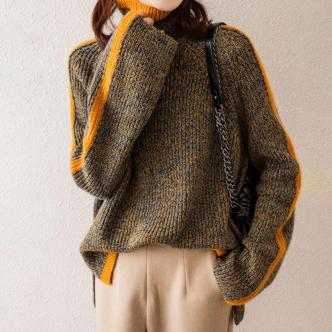 ELANORA | PULL COL ROULÉ SURDIMENSIONNÉ POUR CHALEUR ET CONFORT