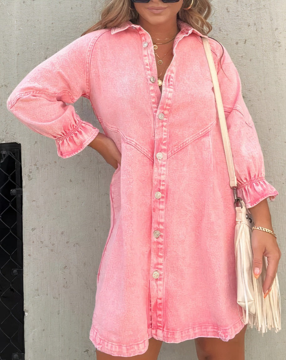 GRACE | ROBE EN DENIM À MANCHES LONGUES