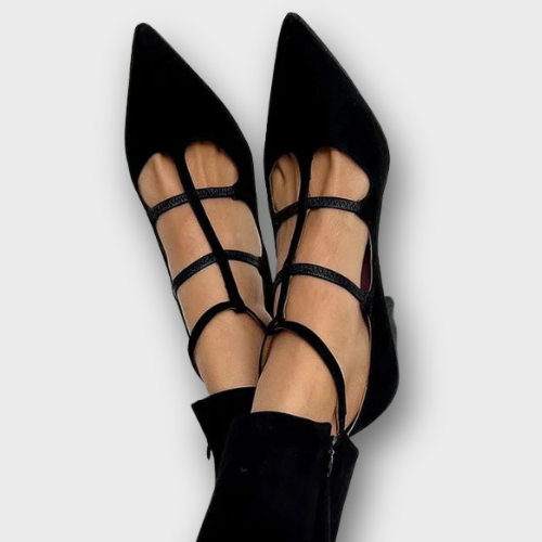 BENEDETTA | Eleganti ballerine stringate a punta per un look raffinato