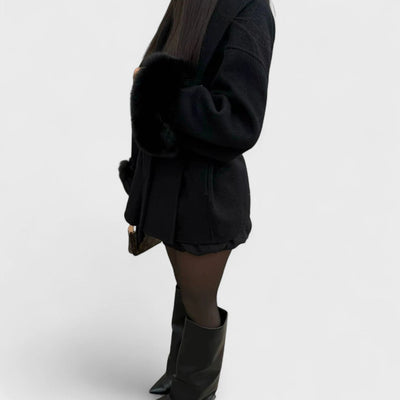 Woolcat | Manteau élégant avec détails en fausse fourrure