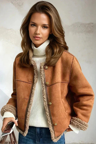 Rosalie | Veste en peau de mouton boutonnée