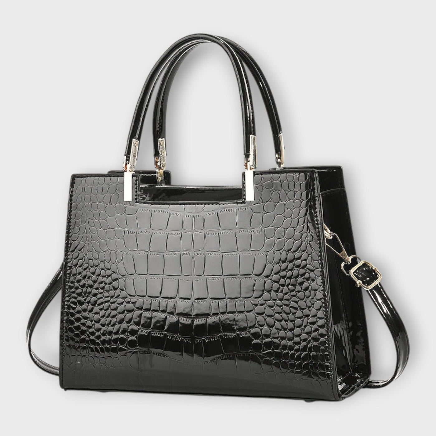 Alara | Sac à main brillant à motif croco