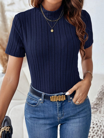 LÉA | T-SHIRT À COL MONTANT ÉLÉGANT