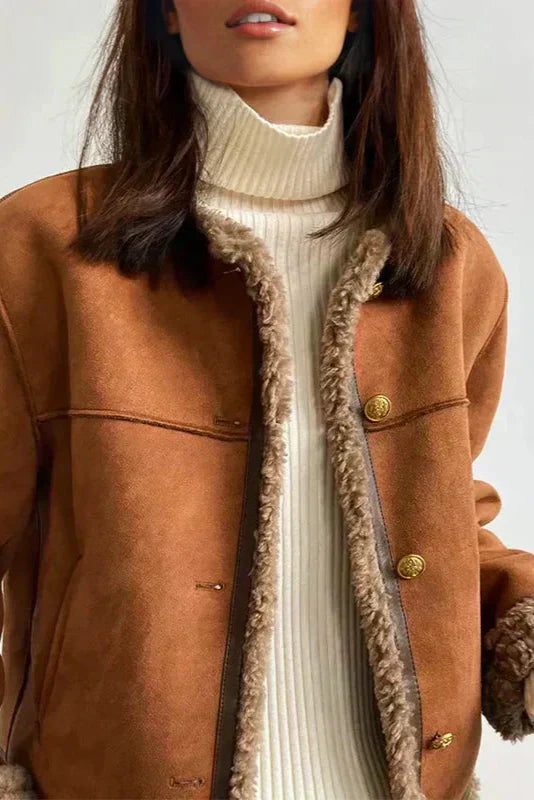 Rosalie | Veste en peau de mouton boutonnée