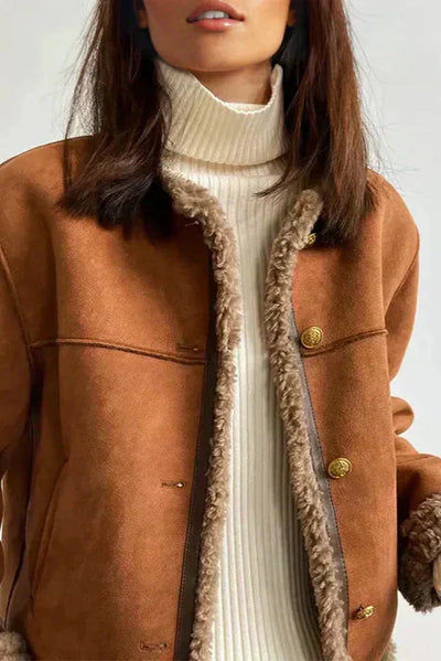 Rosalie | Veste en peau de mouton boutonnée