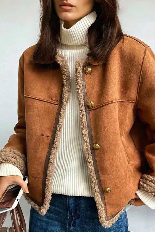 Rosalie | Veste en peau de mouton boutonnée