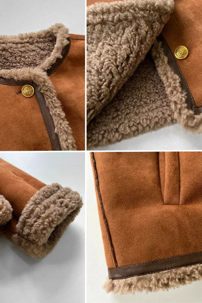 Rosalie | Veste en peau de mouton boutonnée