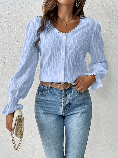 MARIE | BLOUSE À COL V AVEC MANCHES LONGUES