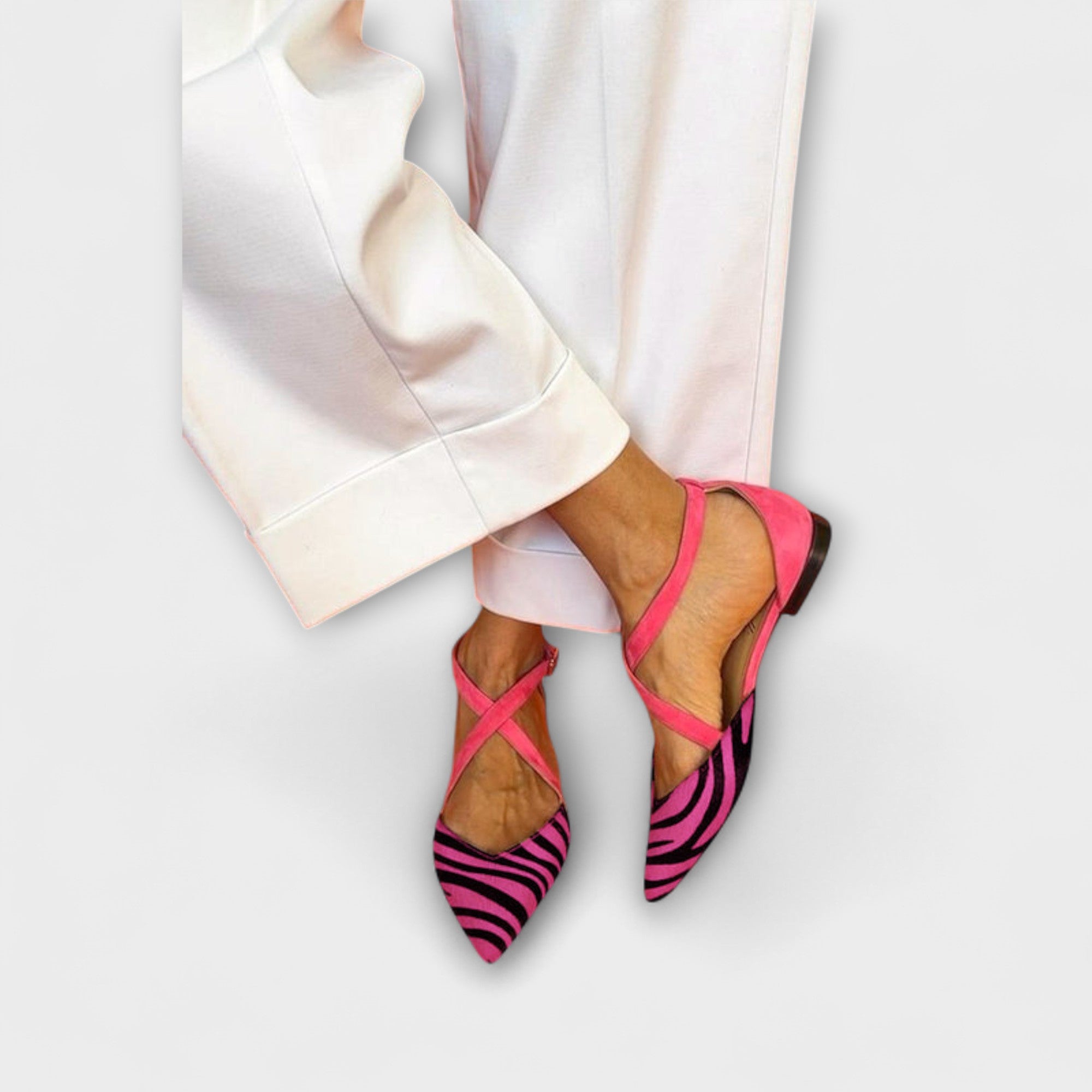 Zarella – Ballerines zébrées Pink Power