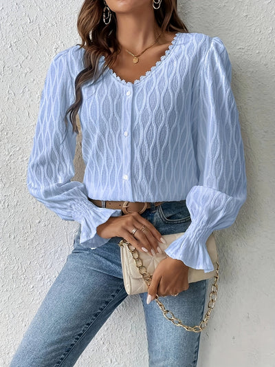 MARIE | BLOUSE À COL V AVEC MANCHES LONGUES