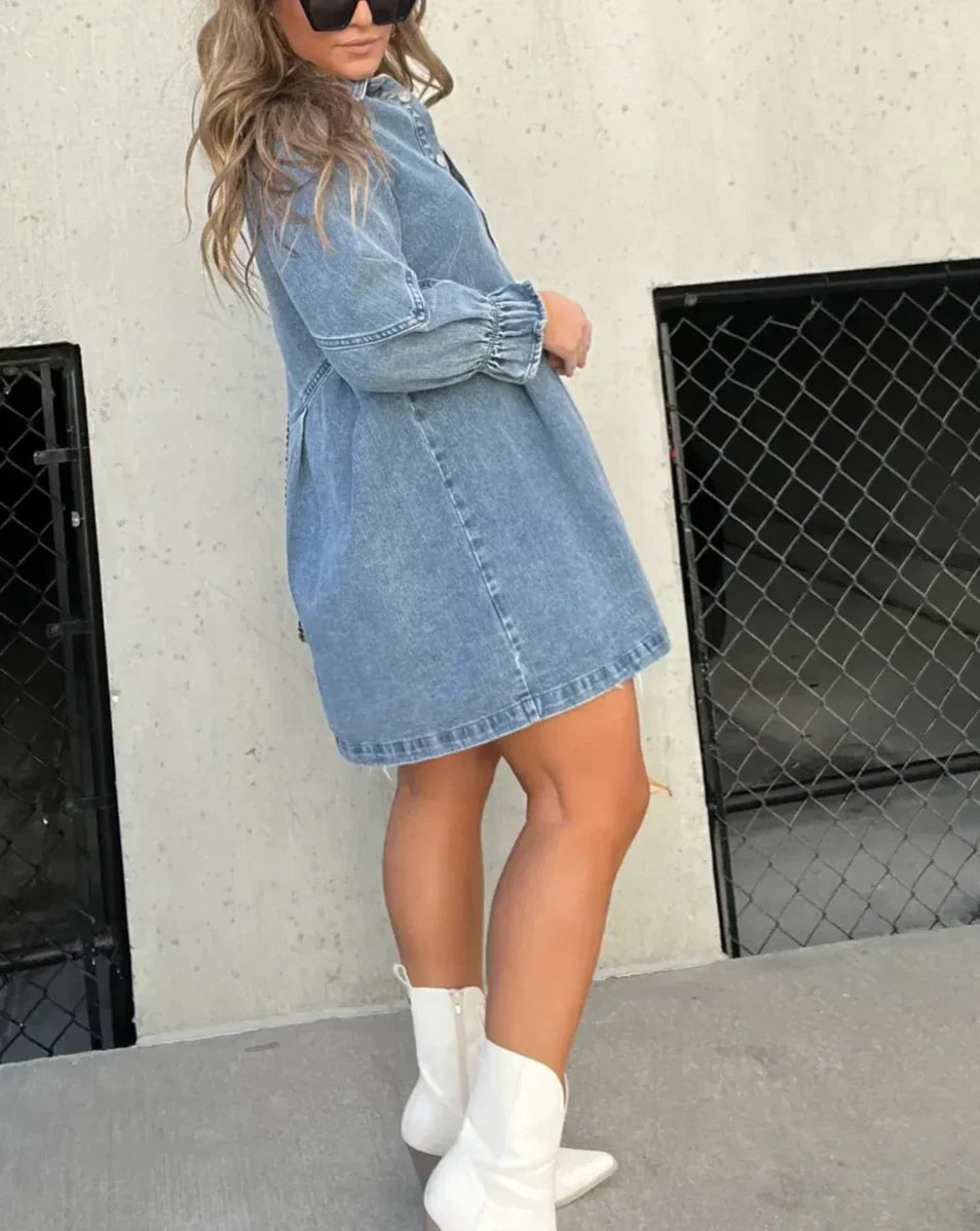 GRACE | ROBE EN DENIM À MANCHES LONGUES