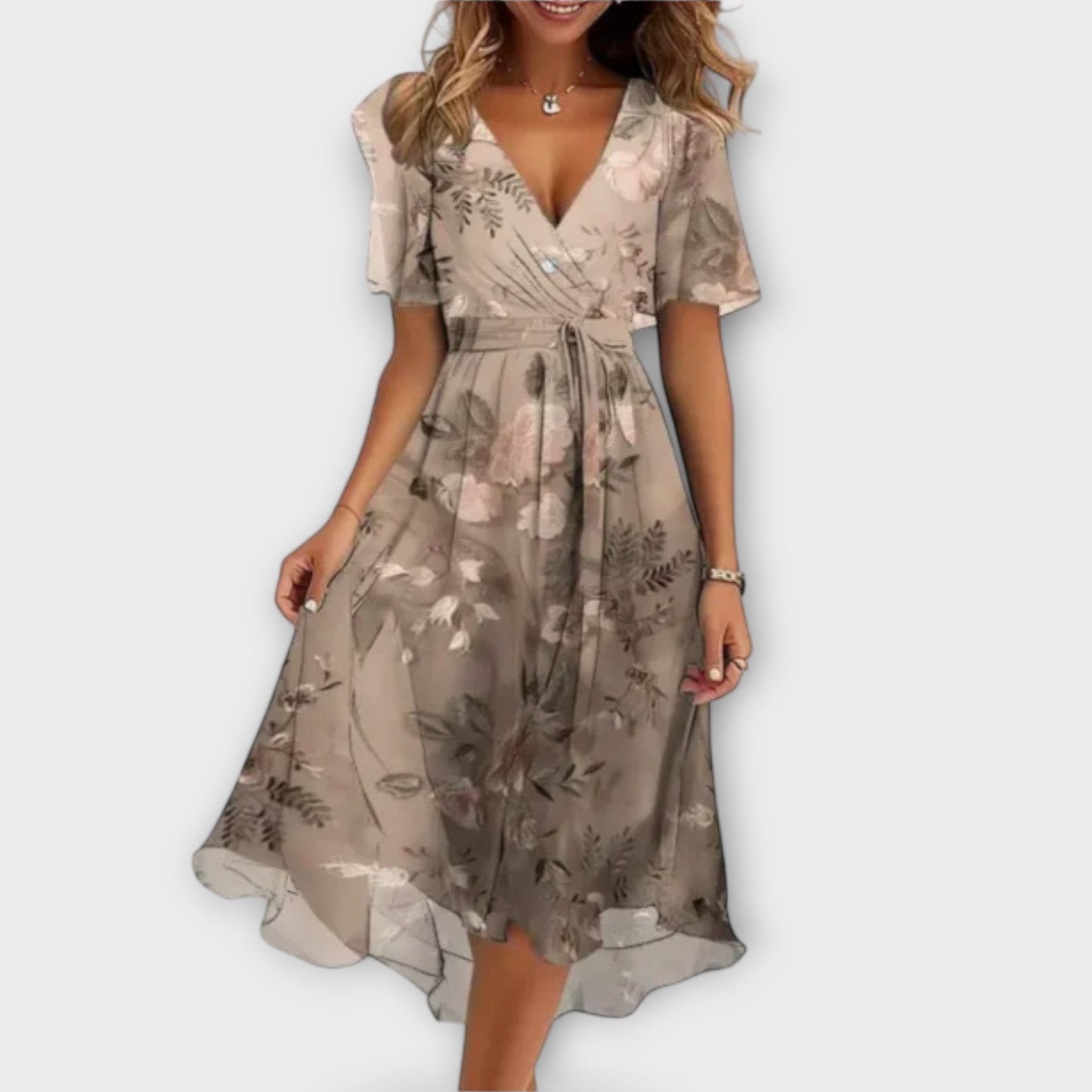 Annegret - Robe femme à encolure en V