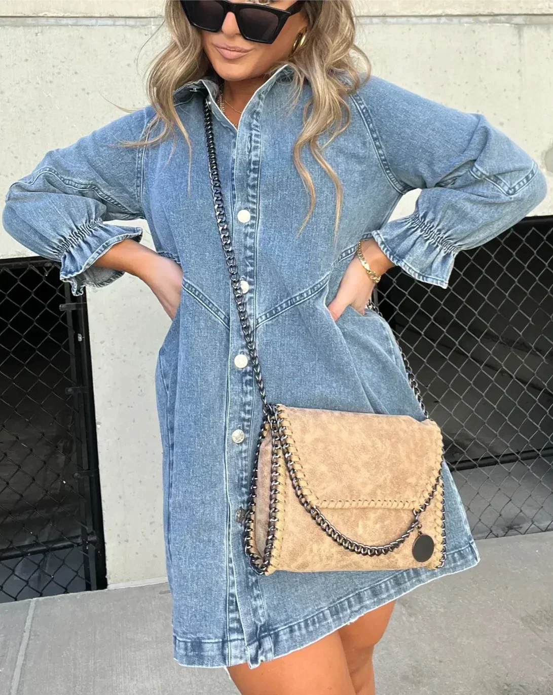 GRACE | ROBE EN DENIM À MANCHES LONGUES